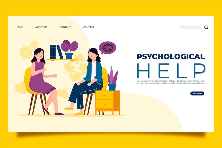 Ilmainen Vektori psykologisen avun aloitussivumallipohja