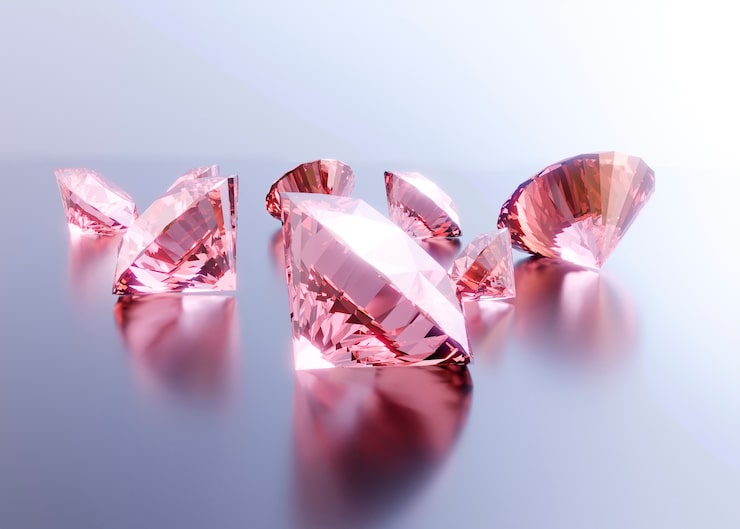 Photo gratuit arrangement de diamants rose vif