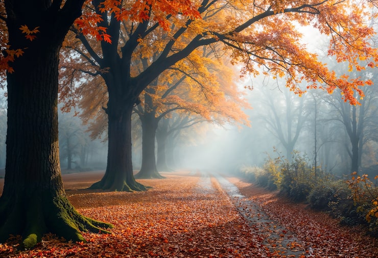 Photo gratuit beau paysage automnal