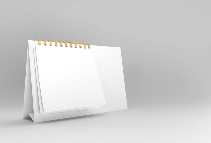 Photo gratuit bloc-notes de rendu 3d avec un blanc propre pour la conception et la publicité, vue en perspective de l'illustration 3d.