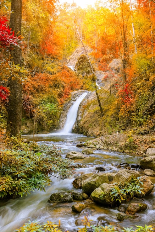 Photo gratuit cascade dans le parc national de chae son lampang thaïlande