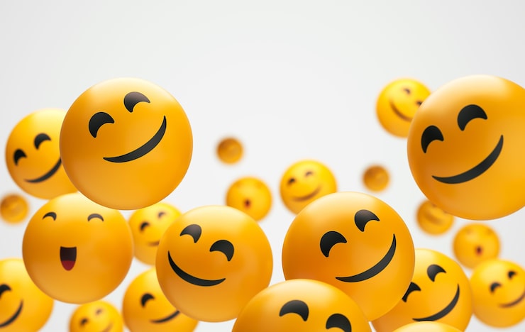 Photo gratuit composition des emojis de la journée mondiale du sourire