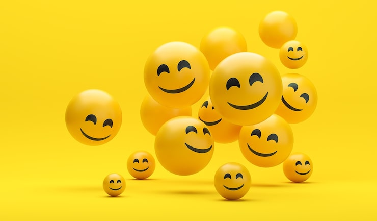 Photo gratuit composition des emojis de la journée mondiale du sourire