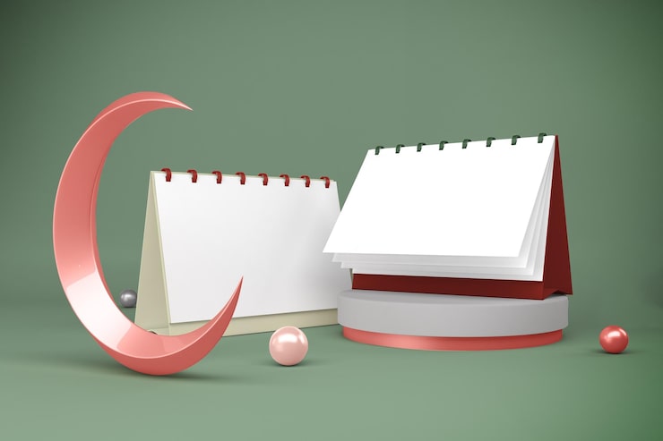 Photo gratuit côté perspective des calendriers du ramadan