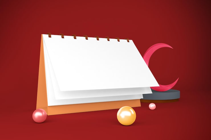 Photo gratuit côté perspective du calendrier du ramadan