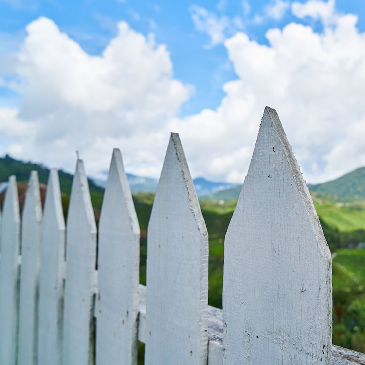 Photo gratuit gros plan blanc clôture en bois