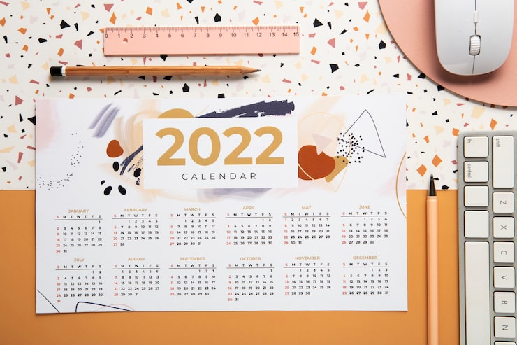 Photo gratuit gros plan sur la conception du calendrier