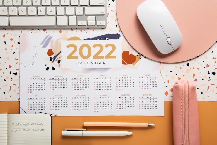 Photo gratuit gros plan sur la conception du calendrier