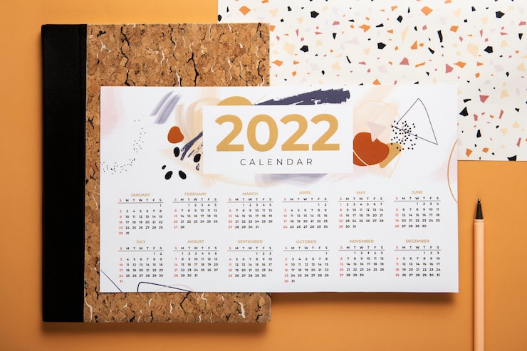 Photo gratuit gros plan sur la conception du calendrier