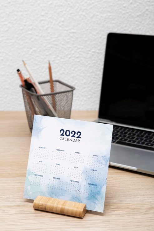 Photo gratuit gros plan sur la conception du calendrier