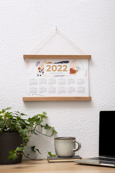 Photo gratuit gros plan sur la conception du calendrier