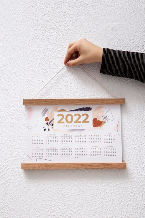Photo gratuit gros plan sur la conception du calendrier