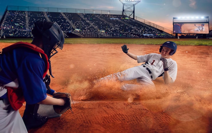 Photo gratuit des joueurs de baseball professionnels