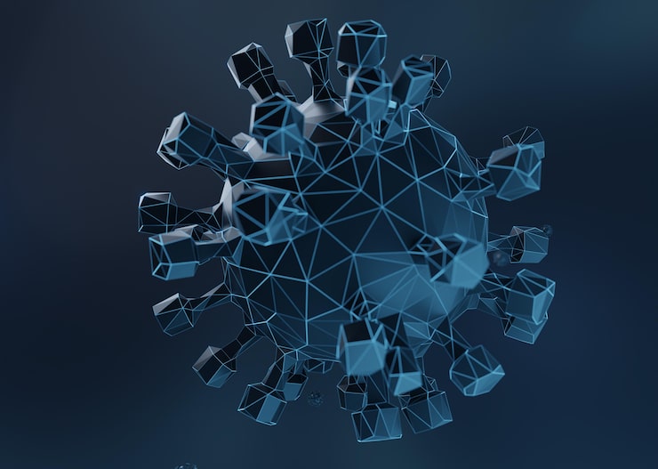 Photo gratuit modélisation 3d du virus covid