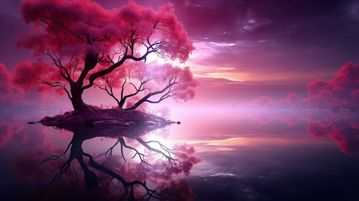 Photo gratuit le paysage fantastique de la nature magenta