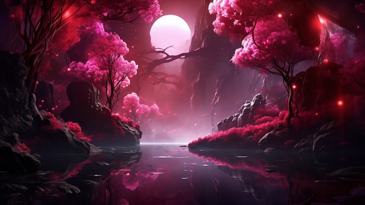 Photo gratuit le paysage fantastique de la nature magenta