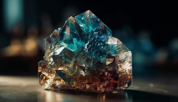 Photo gratuit des pierres précieuses brillantes illuminent la beauté de la nature dans des motifs abstraits générés par l'ia