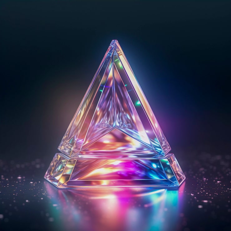 Photo gratuit rendu 3d du triangle au néon