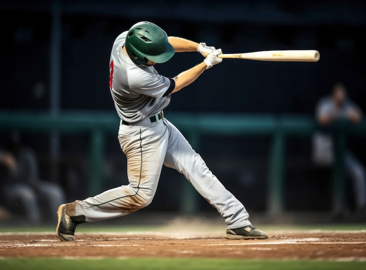 Photo gratuit vue d'un joueur de baseball sur le terrain