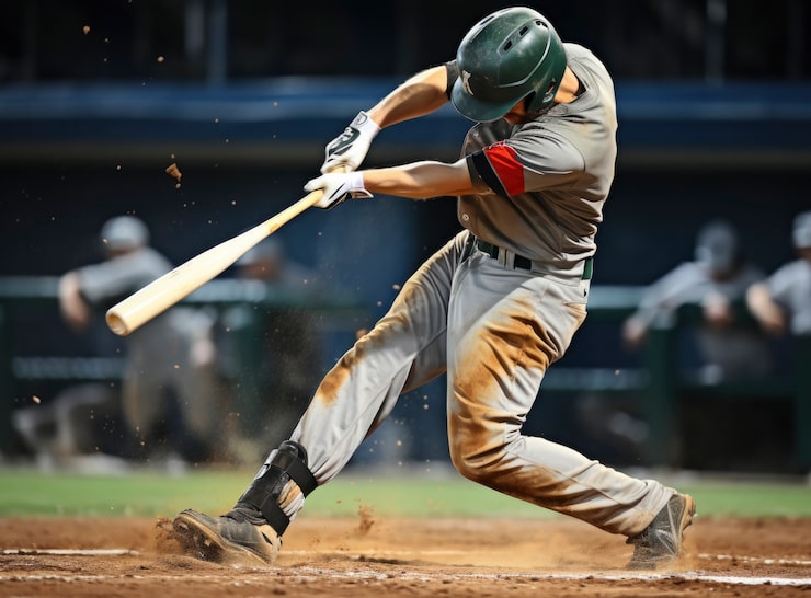 Photo gratuit vue d'un joueur de baseball sur le terrain