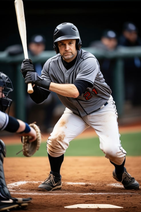 Photo gratuit vue d'un joueur de baseball sur le terrain