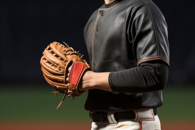 Photo gratuit vue d'un joueur de baseball sur le terrain