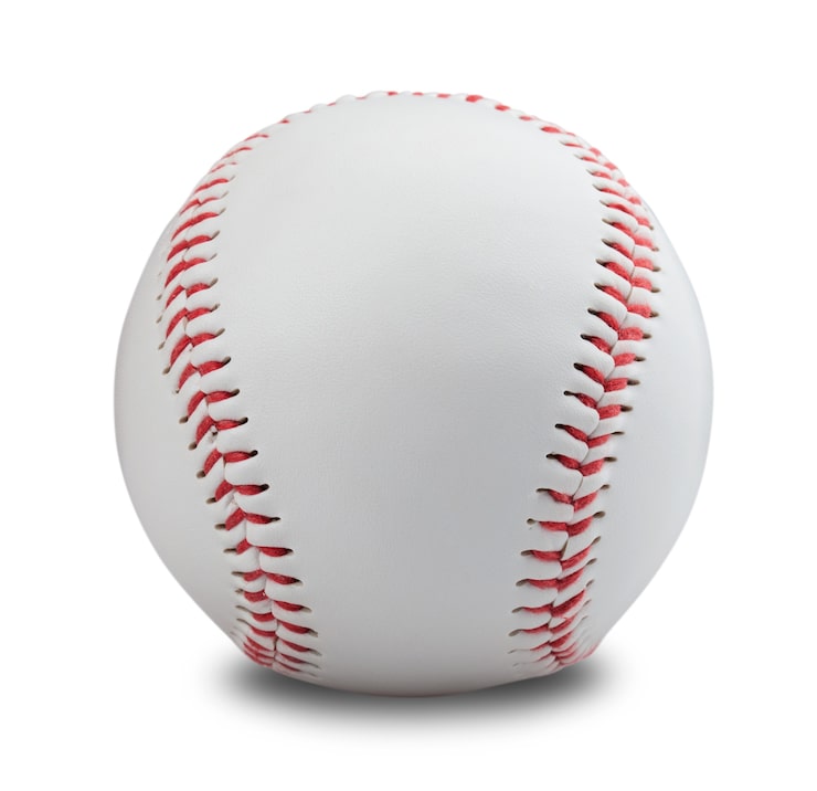 Photo la balle de baseball sur le blanc