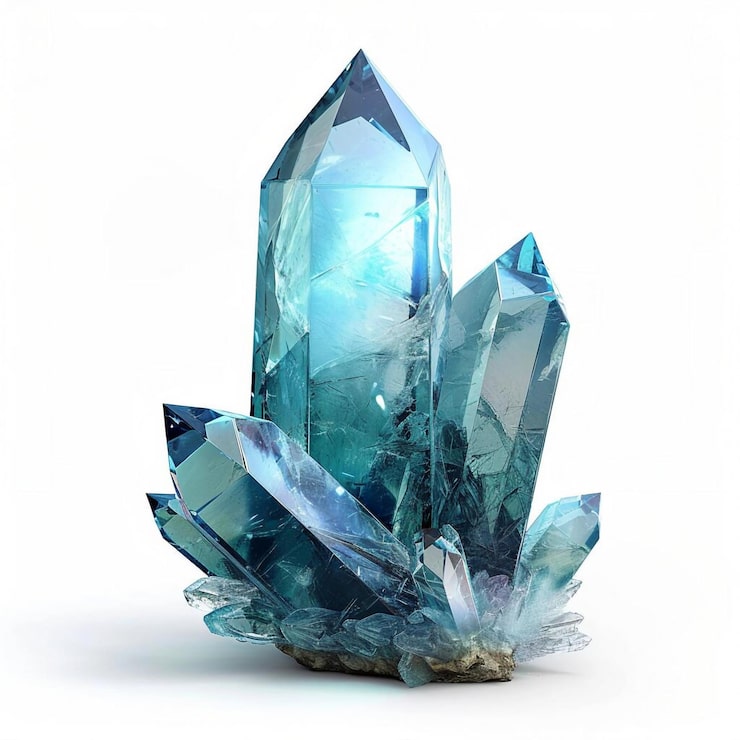Photo le beau cristal de frost nova isolé sur un fond blanc