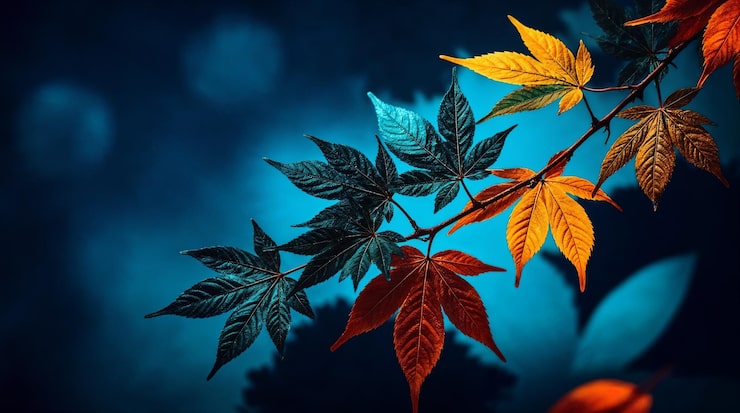 Photo branche de feuilles d'érable d'automne