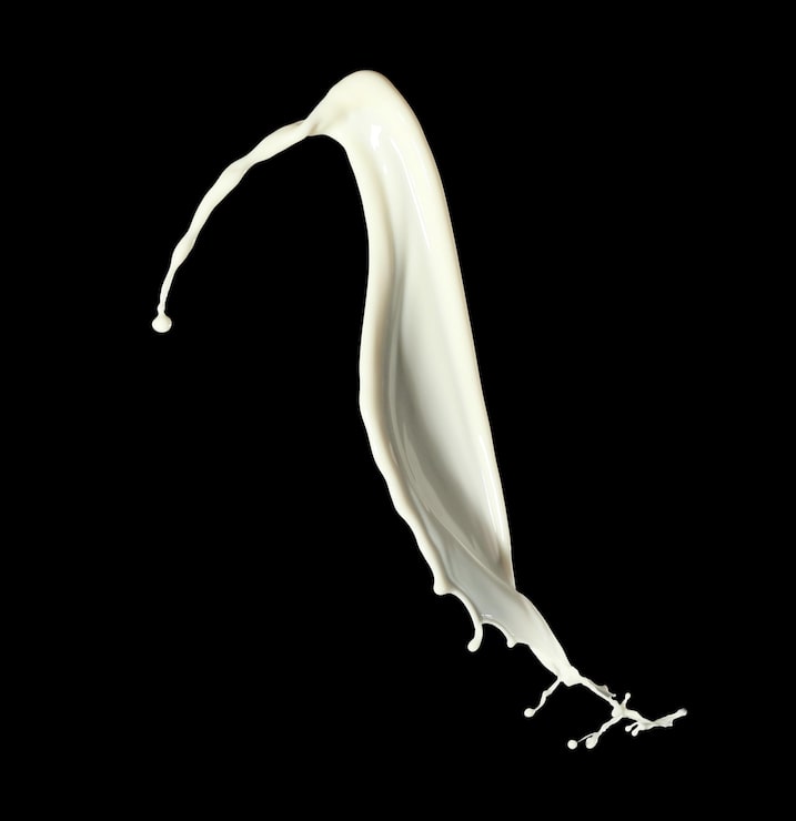 Photo éclaboussure de lait sur fond noir