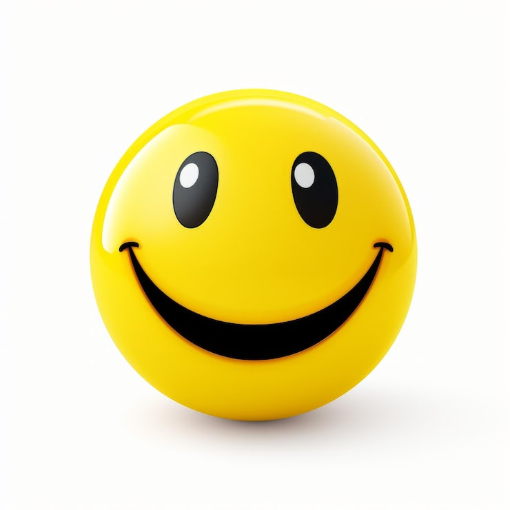 Photo face souriante jaune vibrante sur un fond blanc sculpture de traçage de vray