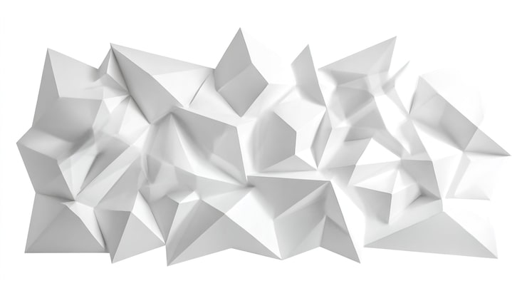 Photo fond géométrique facetté 3d blanc abstrait