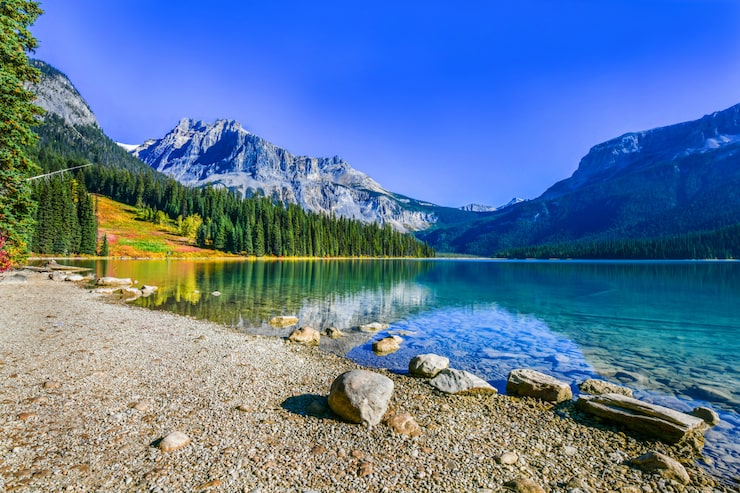 Photo lac émeraude, parc national yoho, canada