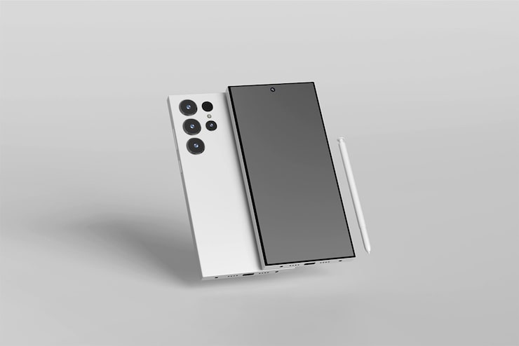 Photo le samsung s23 ultra mockup est blanc.