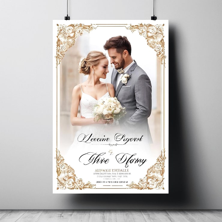 Foto elegant bryllups-poster mal