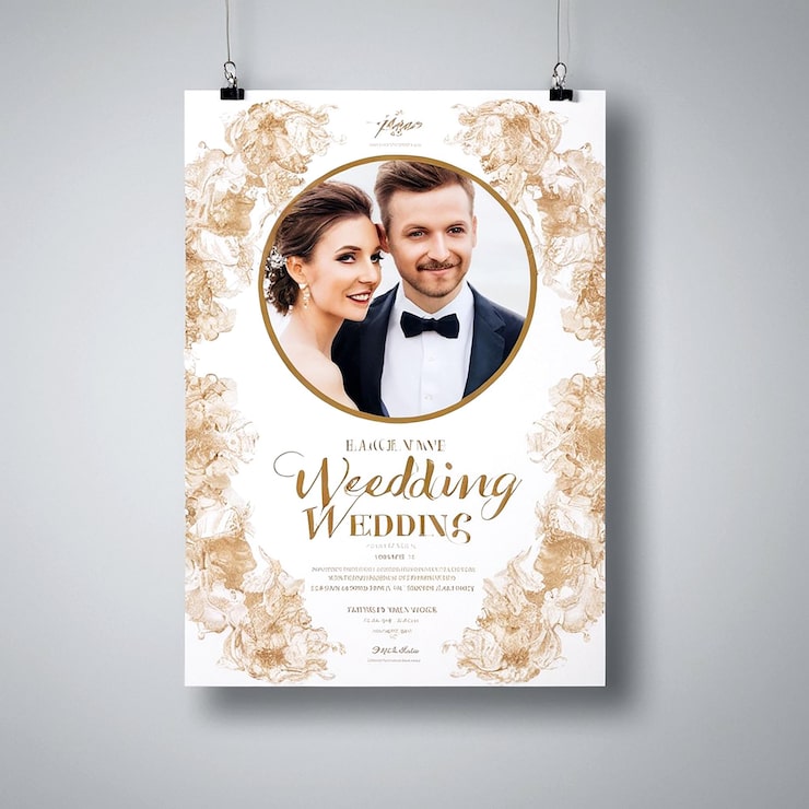 Foto elegant bryllups-poster mal