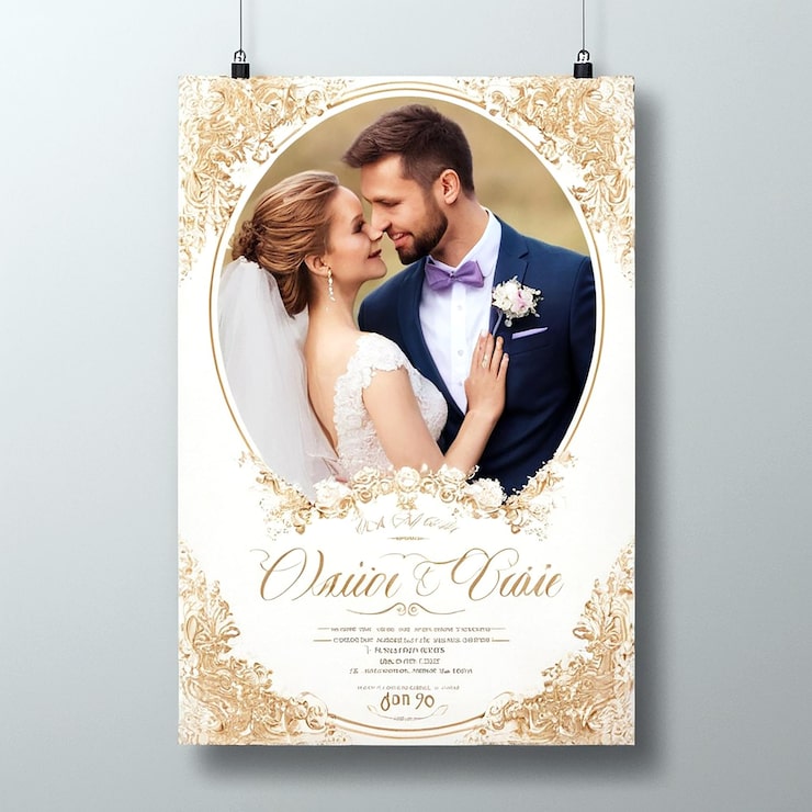 Foto elegant bryllups-poster mal