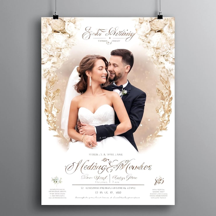 Foto elegant bryllups-poster mal