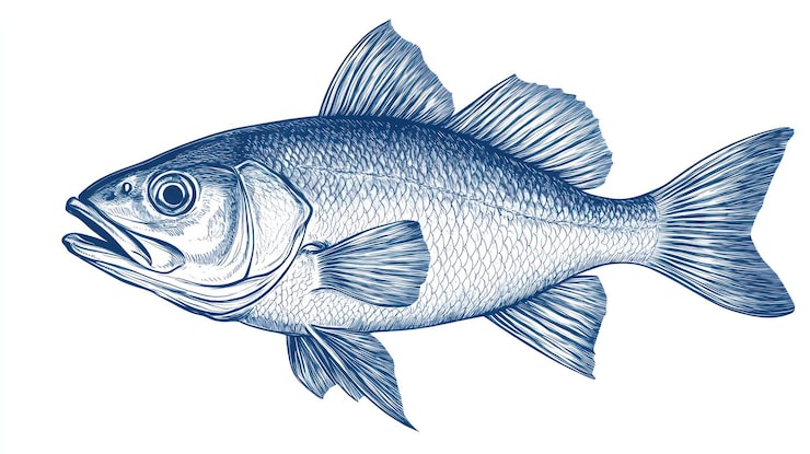Foto en detaljert illustrasjon av en fisk som fremhever dens anatomi og funksjoner
