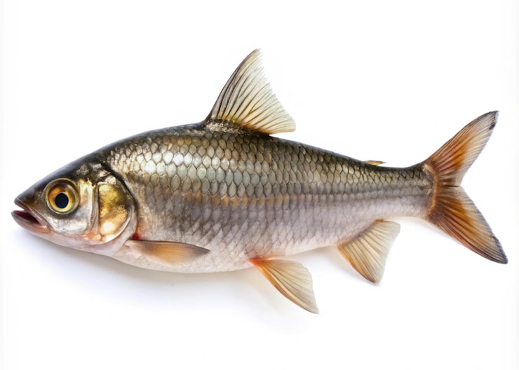 Foto en fisk på en hvit bakgrunn