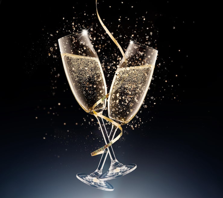 Bild champagne mousserande vinglas bakgrund