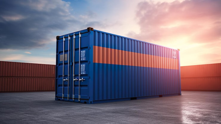 Foto containerterminal fuld forsendelse baggrund