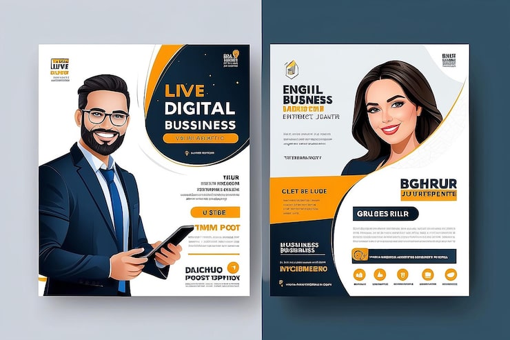Foto digital business entrepeneur live webinar banner invitation og social media post template business webinar invitation design vector