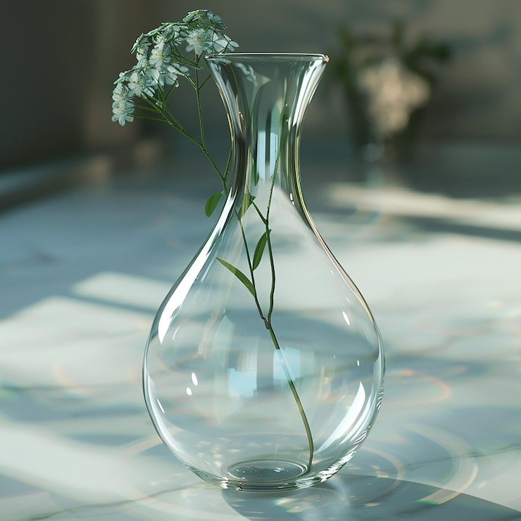 Foto en vase med en blomst i står på et bord