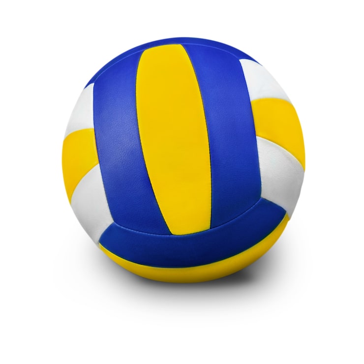Bild färgglad volleyboll isolerad på vit bakgrund