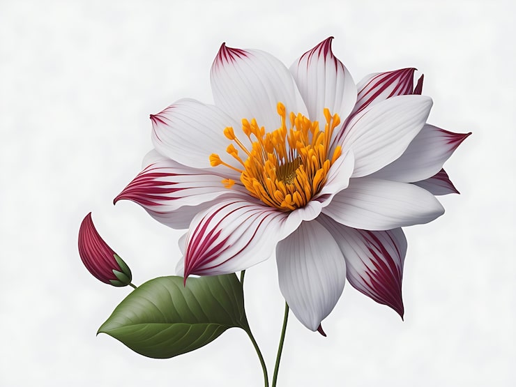 Bild gratis jasmin vit blomma isolerad på vit bakgrund