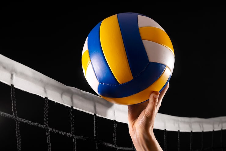 Bild hand som håller volleyboll