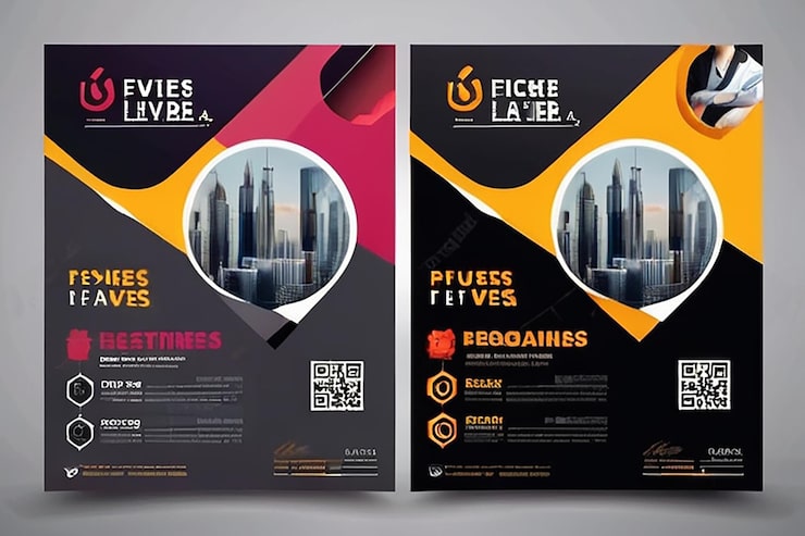 Foto moderne, alsidig flyer design til virksomheder og skabelon til forside