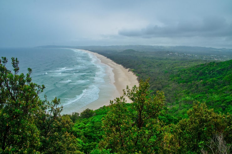 Bild naturskön vy över havet mot himlen