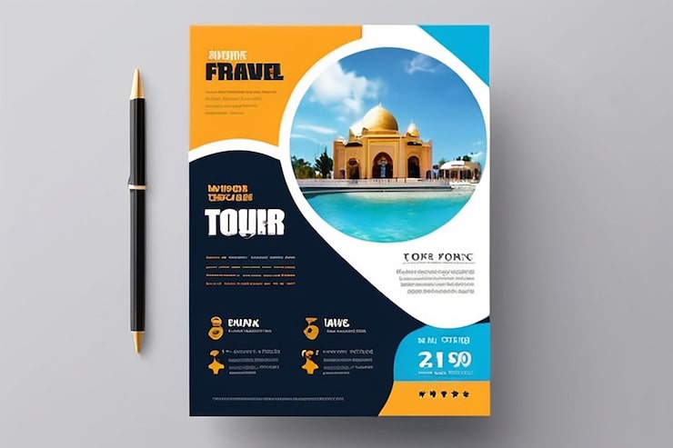 Foto rejseferie tour agency flyer skabelondesign ferie sommerrejser og turisme flyer eller plakat skabelon design